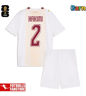 Marocko Achraf Hakimi #2 Bortatröja Barn VM 2026 Kortärmad (+ Korta byxor)